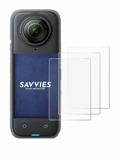 Abbildung des Geräts Insta360 X4 mit einer Vielzahl des Displayschutzes.