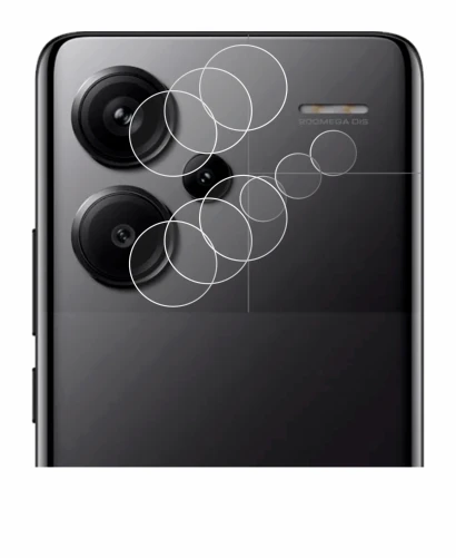 Abbildung des Geräts Xiaomi Redmi Note 13 Pro+ 5G (NUR Kameraschutz) mit einer Vielzahl des Displayschutzes.
