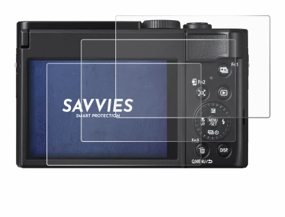 Abbildung des Geräts Panasonic Lumix DC-TZ99 mit einer Vielzahl des Displayschutzes.