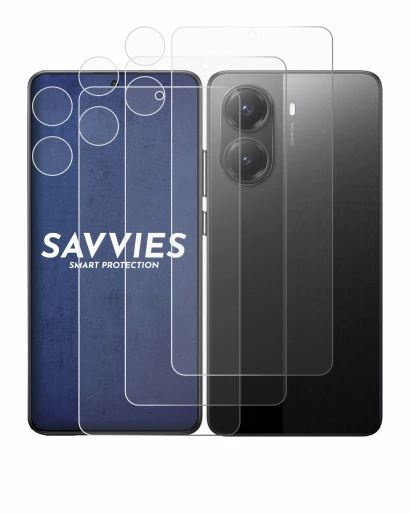 Abbildung des Geräts Xiaomi Poco X7 Pro (Display+Kamera) mit einer Vielzahl des Displayschutzes.