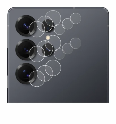 Abbildung des Geräts Samsung Galaxy S25 Ultra Enterprise Edition (NUR Kameraschutz) mit einer Vielzahl des Displayschutzes.