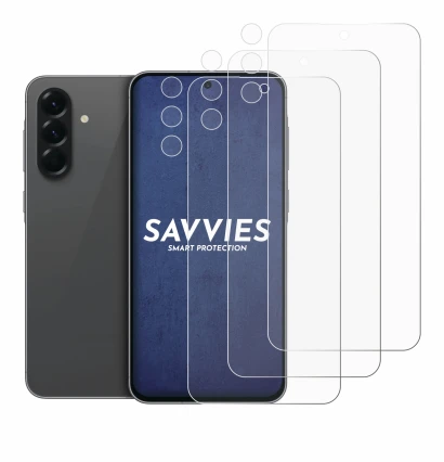 Abbildung des Geräts Samsung Galaxy A56 5G (Display+Kamera) mit einer Vielzahl des Displayschutzes.