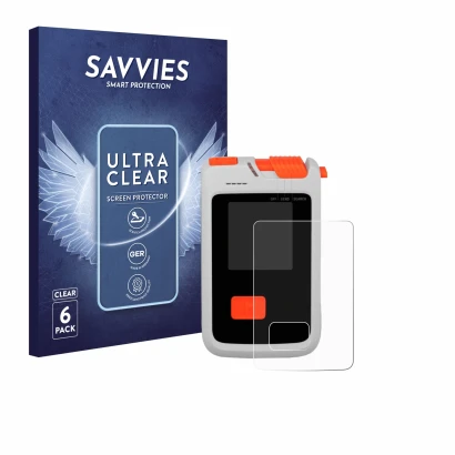 Vorderseite einer Produktverpackung mit dem Markenlogo Savvies. Daneben ist das Gerät Mammut Barryvox Barryvox 2 mit dem zugeh