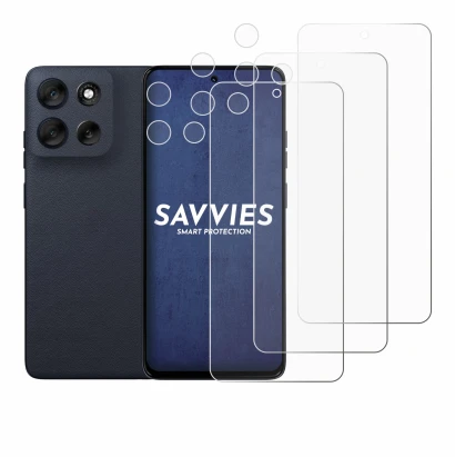 Abbildung des Geräts Motorola Moto G56 (Display+Kamera) mit einer Vielzahl des Displayschutzes.