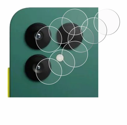 Abbildung des Geräts Fairphone 6 (NUR Kamera) mit einer Vielzahl des Displayschutzes.