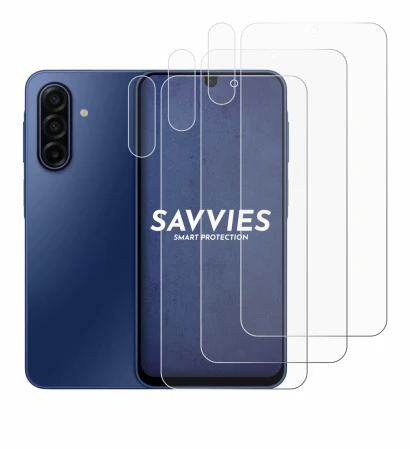 Abbildung des Geräts Samsung Galaxy A17 4G (Display+Kamera) mit einer Vielzahl des Displayschutzes.