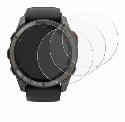 Abbildung des Geräts Garmin Fenix 8 Pro MicroLED (51 mm) mit einer Vielzahl des Displayschutzes.