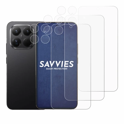 Abbildung des Geräts Xiaomi 15T Pro (Display+Kamera) mit einer Vielzahl des Displayschutzes.