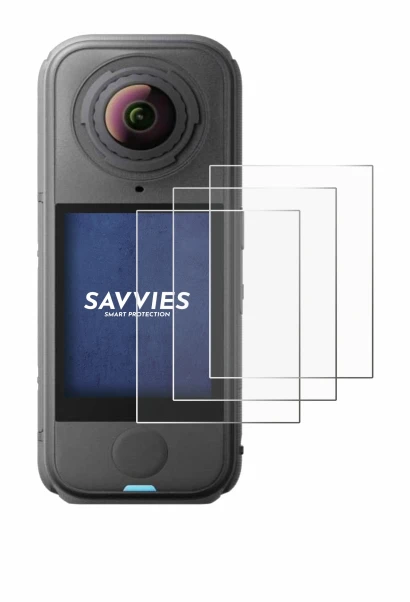 Abbildung des Geräts Insta360 X4 Air mit einer Vielzahl des Displayschutzes.