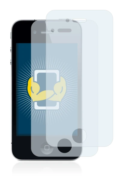 Abbildung des Geräts Apple iPhone 4 mit einer Vielzahl des Displayschutzes.