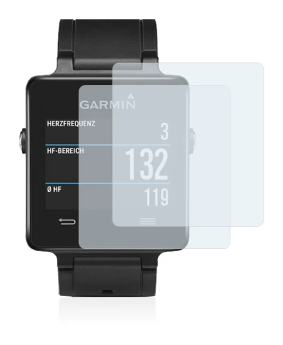 Abbildung des Geräts Garmin vivoactive mit einer Vielzahl des Displayschutzes.