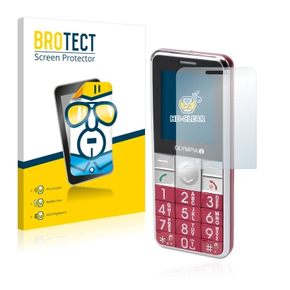 Vorderseite einer Produktverpackung mit dem Markenlogo BROTECT. Daneben ist das Gerät Olympia Viva Plus mit dem zugehörigen Di