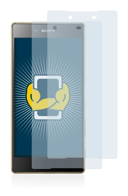 Abbildung des Geräts Sony Xperia Z5 Premium mit einer Vielzahl des Displayschutzes.