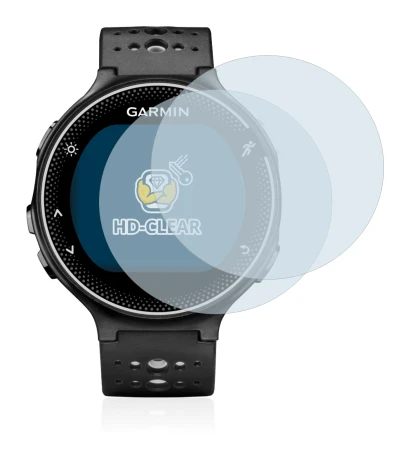 Abbildung des Geräts Garmin Forerunner 230 mit einer Vielzahl des Displayschutzes.