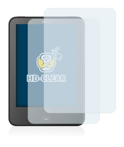 Abbildung des Geräts Tolino Vision 4 HD mit einer Vielzahl des Displayschutzes.