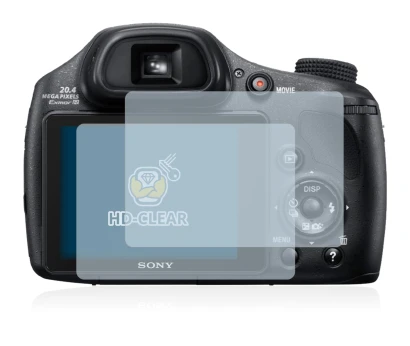 Abbildung des Geräts Sony Cyber-Shot DSC-HX350 mit einer Vielzahl des Displayschutzes.