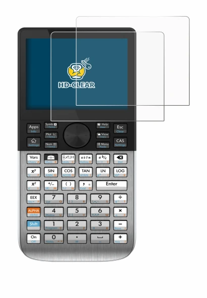 Abbildung des Geräts HP Prime mit einer Vielzahl des Displayschutzes.