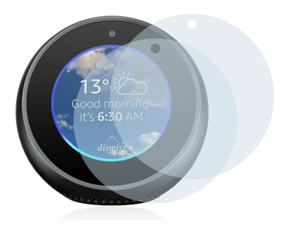 Abbildung des Geräts Amazon Echo Spot mit einer Vielzahl des Displayschutzes.