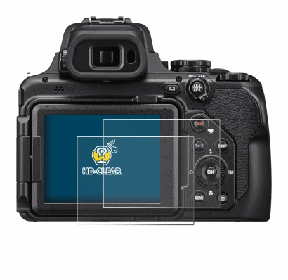 Abbildung des Geräts Nikon Coolpix P1000 mit einer Vielzahl des Displayschutzes.