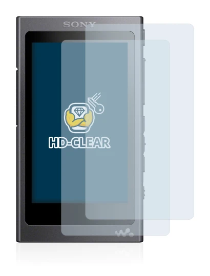 Abbildung des Geräts Sony Walkman A40 mit einer Vielzahl des Displayschutzes.