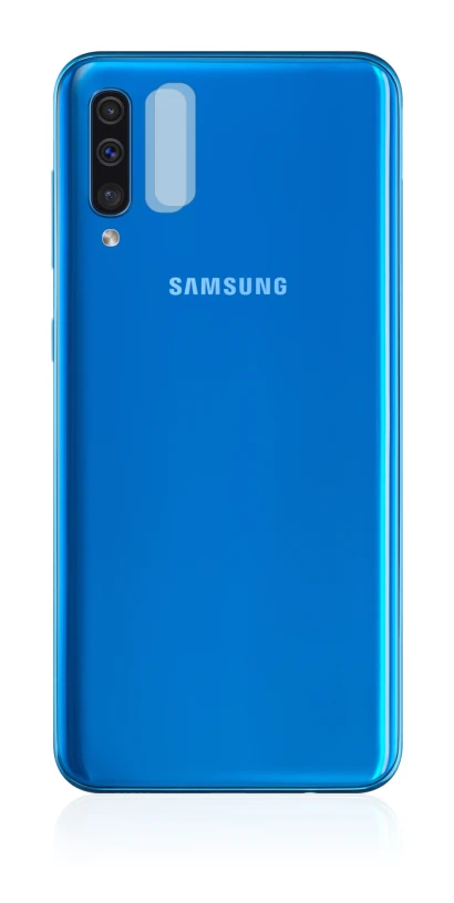 Abbildung des Geräts Samsung Galaxy A50 (NUR Kameraschutz) mit einer Vielzahl des Displayschutzes.