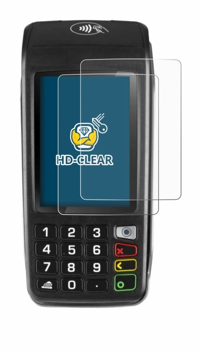 Abbildung des Geräts ingenico Move/5000 mit einer Vielzahl des Displayschutzes.