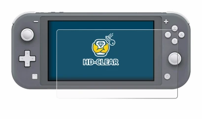 Abbildung des Geräts Nintendo Switch Lite mit einer Vielzahl des Displayschutzes.