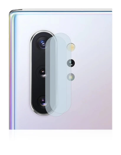 Abbildung des Geräts Samsung Galaxy Note 10 Plus (NUR Kameraschutz) mit einer Vielzahl des Displayschutzes.