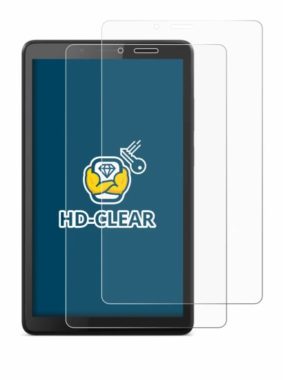 Abbildung des Geräts Lenovo Tab M7 mit einer Vielzahl des Displayschutzes.