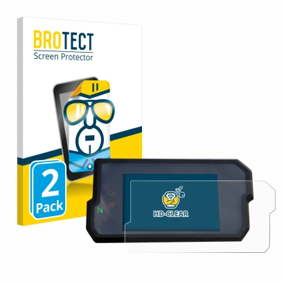 Vorderseite einer Produktverpackung mit dem Markenlogo BROTECT. Daneben ist das Gerät KTM 125 / 390 Duke 2017+ mit dem zugehör