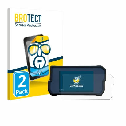 Vorderseite einer Produktverpackung mit dem Markenlogo BROTECT. Daneben ist das Gerät KTM 790 Adventure 2019+ mit dem zugehöri