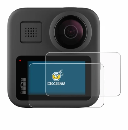 Abbildung des Geräts GoPro Max mit einer Vielzahl des Displayschutzes.