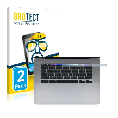 Vorderseite einer Produktverpackung mit dem Markenlogo BROTECT. Daneben ist das Gerät Apple MacBook Pro 16