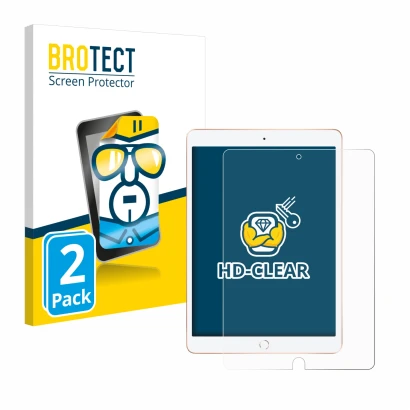 Vorderseite einer Produktverpackung mit dem Markenlogo BROTECT. Daneben ist das Gerät Apple iPad 10.2" WiFi 2019 (7. Gen.) mit