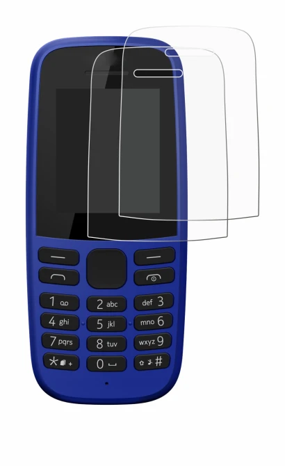 Abbildung des Geräts Nokia 105 DS 2019 mit einer Vielzahl des Displayschutzes.