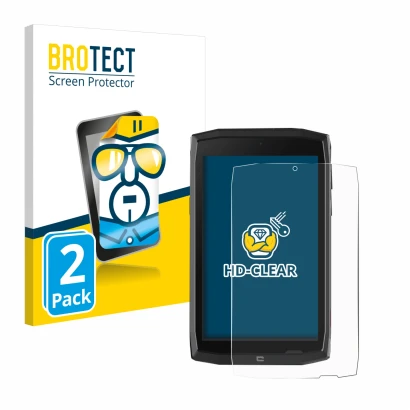 Vorderseite einer Produktverpackung mit dem Markenlogo BROTECT. Daneben ist das Gerät Crosscall Core T4 mit dem zugehörigen Di