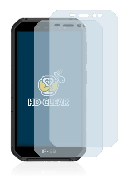 Abbildung des Geräts Ulefone Armor X7 Pro mit einer Vielzahl des Displayschutzes.