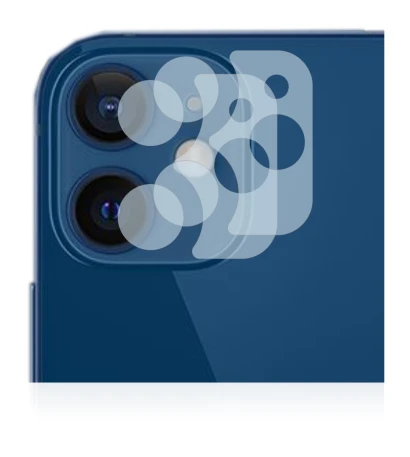 Abbildung des Geräts Apple iPhone 12 (NUR Kameraschutz) mit einer Vielzahl des Displayschutzes.