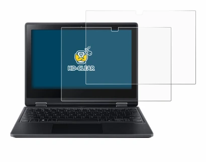 Abbildung des Geräts Acer TravelMate Spin B3 mit einer Vielzahl des Displayschutzes.