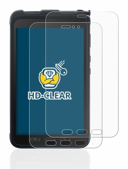 Abbildung des Geräts Samsung Galaxy Tab Active 3 mit einer Vielzahl des Displayschutzes.