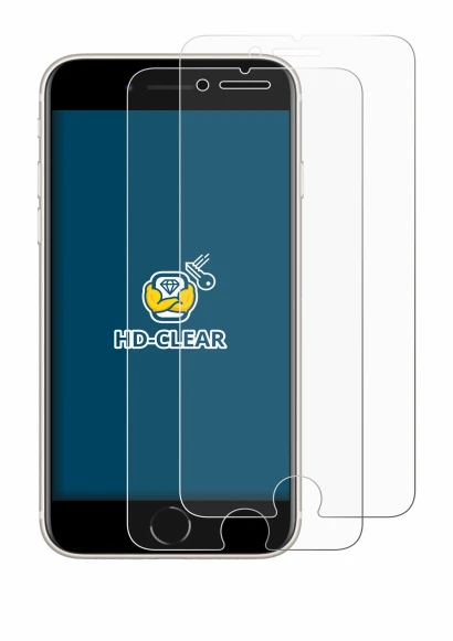 Abbildung des Geräts Apple iPhone SE 3 2022 mit einer Vielzahl des Displayschutzes.
