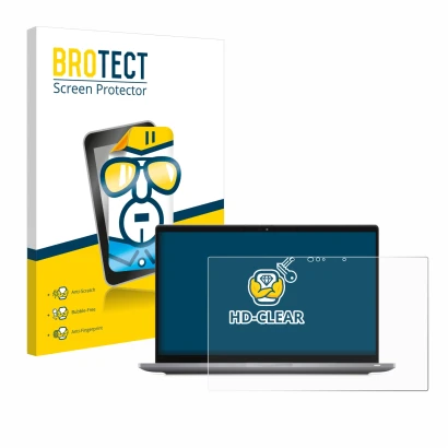 Vorderseite einer Produktverpackung mit dem Markenlogo BROTECT. Daneben ist das Gerät Dell Latitude 7420 2-in-1 Touch mit dem 