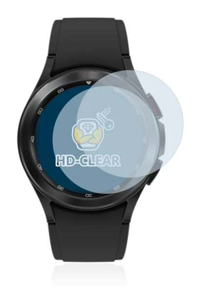 Abbildung des Geräts Samsung Galaxy Watch 4 Classic (42mm) mit einer Vielzahl des Displayschutzes.