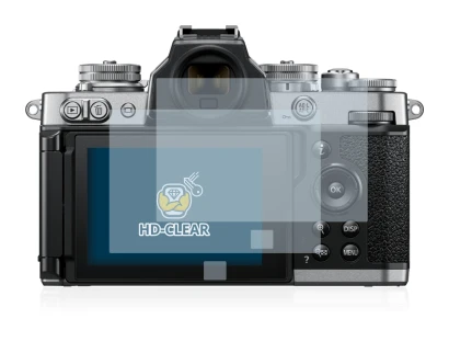Abbildung des Geräts Nikon Z fc mit einer Vielzahl des Displayschutzes.