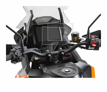 Abbildung des Geräts KTM 1290 Super Adventure S 2021 TFT 7" Tachoanzeige mit einer Vielzahl des Displayschutzes.