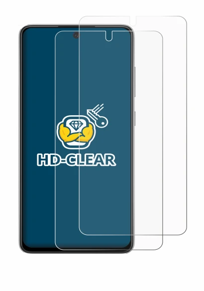 Abbildung des Geräts Samsung Galaxy A52s 5G mit einer Vielzahl des Displayschutzes.