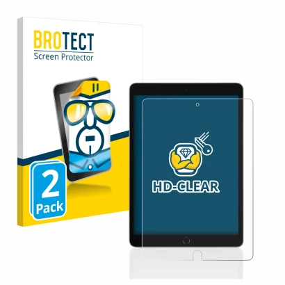 Vorderseite einer Produktverpackung mit dem Markenlogo BROTECT. Daneben ist das Gerät Apple iPad 10.2