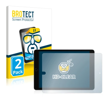 Vorderseite einer Produktverpackung mit dem Markenlogo BROTECT. Daneben ist das Gerät Apple iPad 10.2" 2021 (im Querformat, 9.