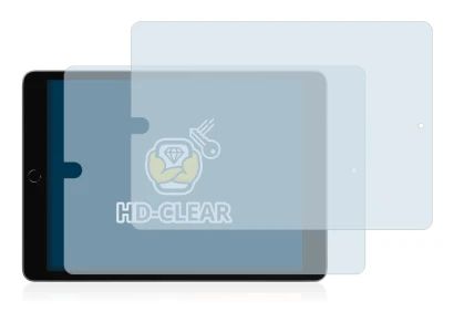 Abbildung des Geräts Apple iPad 10.2" 2021 (im Querformat, 9. Gen.) mit einer Vielzahl des Displayschutzes.