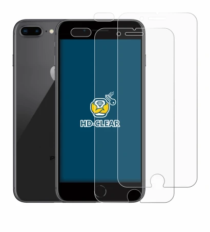 Abbildung des Geräts Apple iPhone 8 Plus (Display+Kamera) mit einer Vielzahl des Displayschutzes.